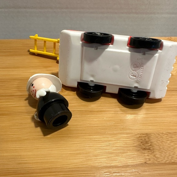 Vintage Fisher Price Little People Fireman and Fire Engine Truck! Village Toys! - Picture 9 of 13